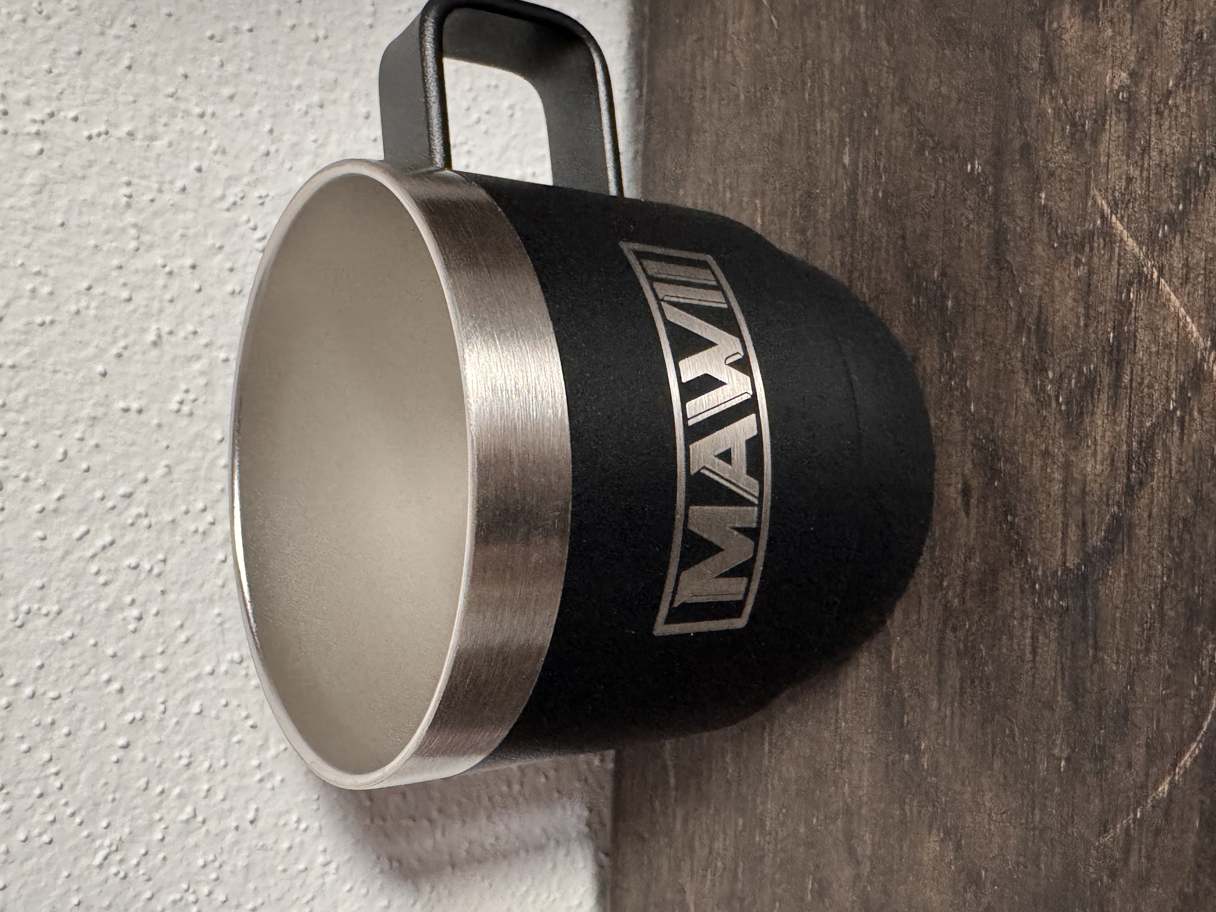 Edelstahl Espresso Tasse mit Henkel