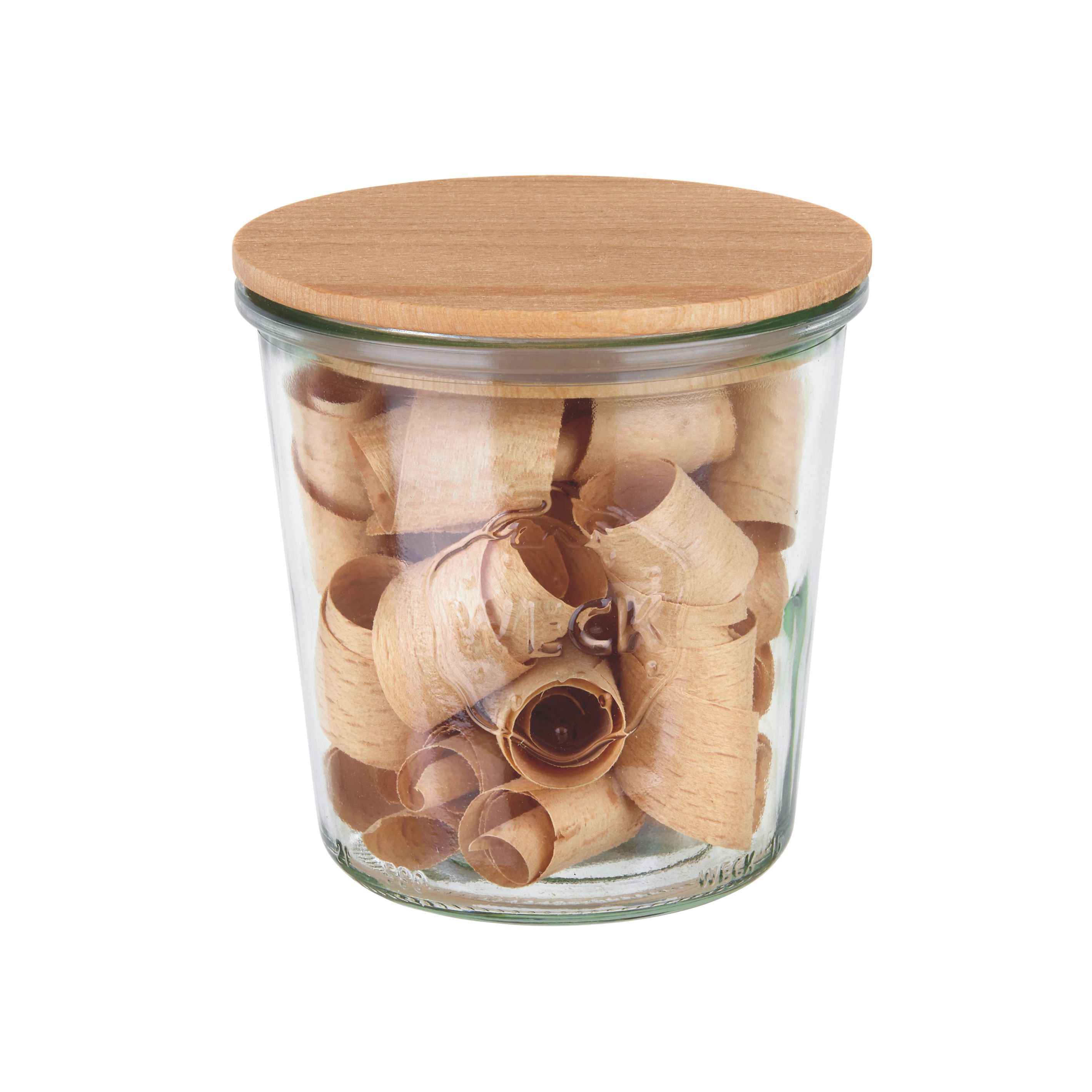 Weckglas mit Trucciolo Buchenspan