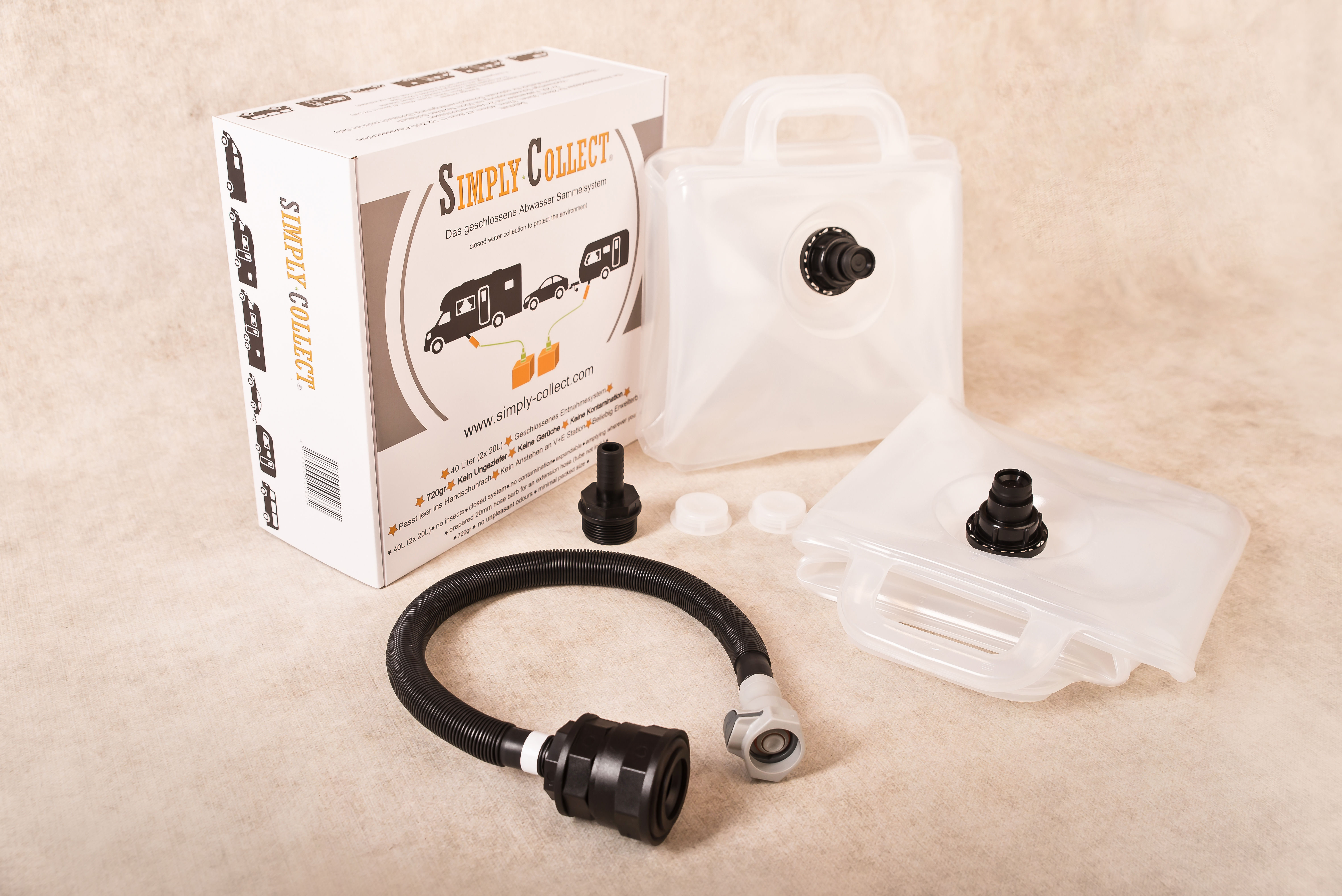  Simply Collect Abwasser Set inclusive 40L (2x 20L) Faltkanister