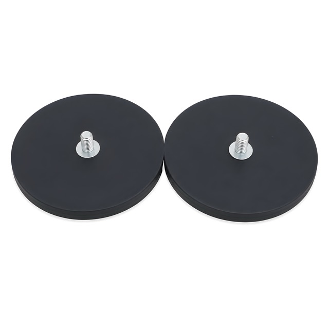 Magnet-System gummiert Ø 88 mm mit M8-Gewinde – 55 kg Haftkraft, 2 Stück