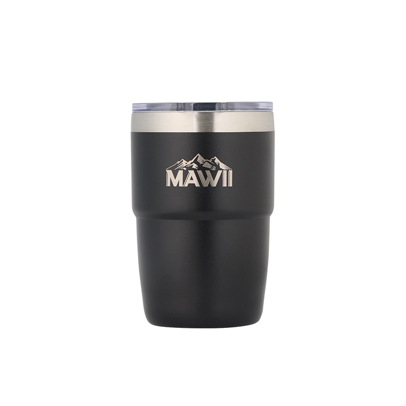 Edelstahl Isolierbecher stapelbar 240 ml schwarz Edelstahl Isolierbecher stapelbar 240 ml schwarz