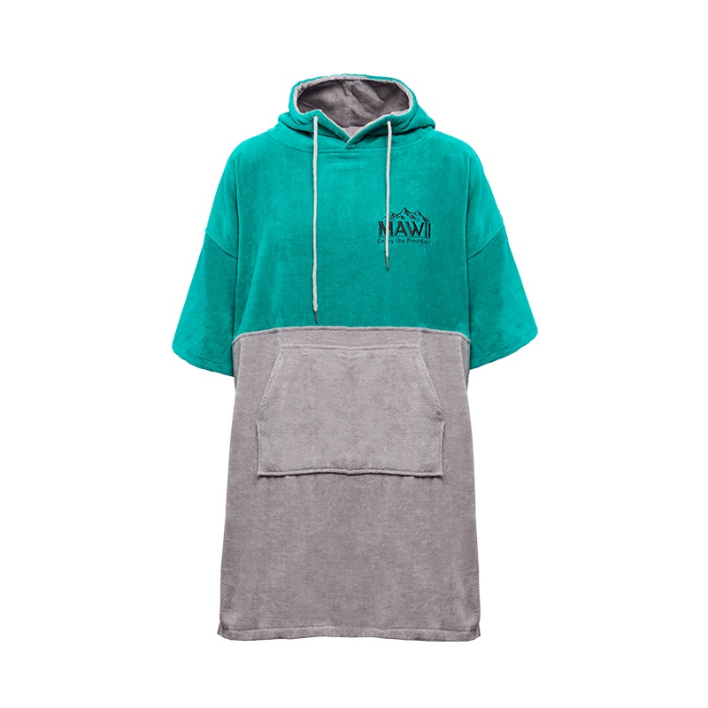 MAWII  Badehandtuch Poncho  türkis-grau MAWII  Badehandtuch Poncho  türkis-grau