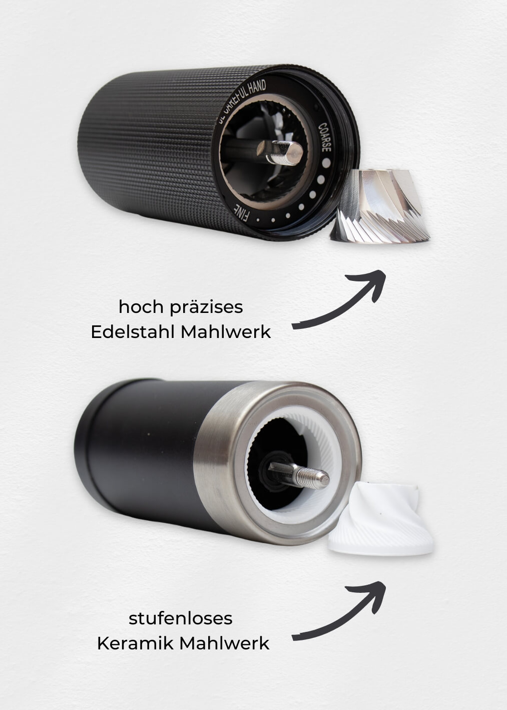 Terra Sigma-Kaffeemühle mit Edelstahl Mahlwerk manuell