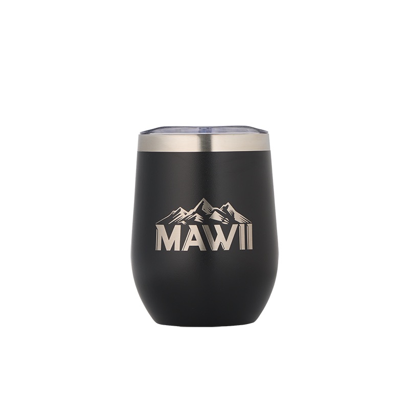 MAWII Edelstahl Isolierbecher gewölbt 300 ml *Black Edition*