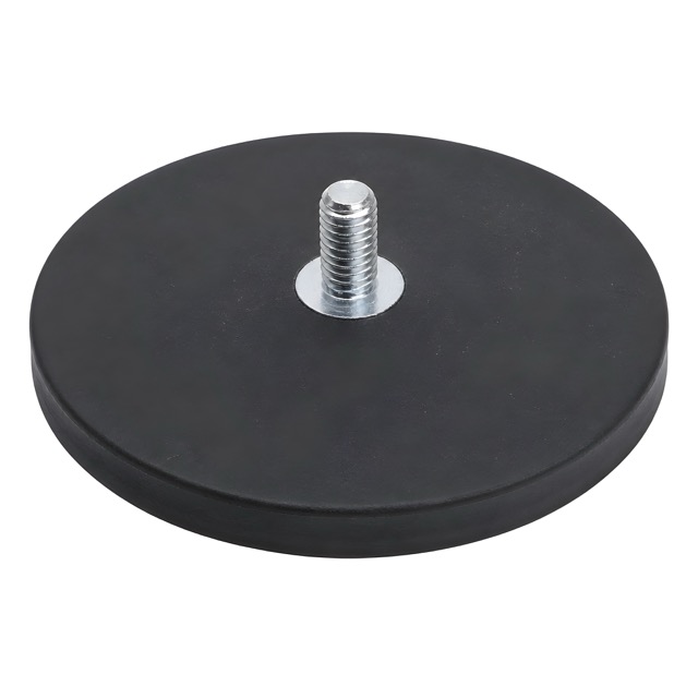Magnet-System gummiert Ø 88 mm mit M8-Gewinde – 55 kg Haftkraft, 2 Stück